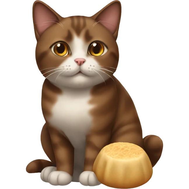 Brown Ukrainian cat with dumpling emoji