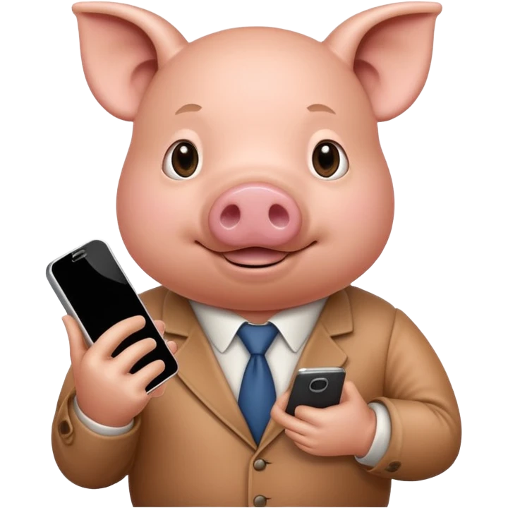 Pig calling me on a phone with the name John pork emoji