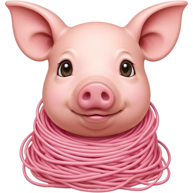   renaissance monalisa pig with pink spaghetti portrait  emoji