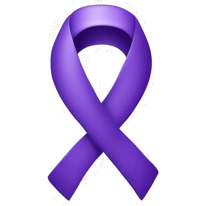 Purple awareness ribbon on transparent background emoji