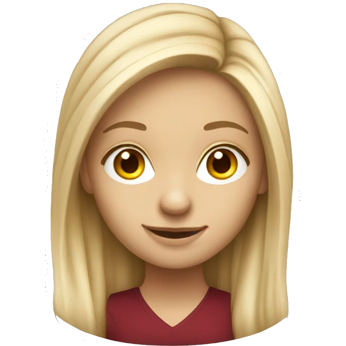 Harvard smart girl, blond long hair, with laptop emoji