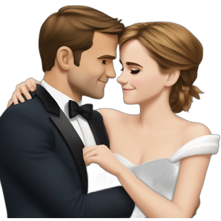 Macron huggs Emma Watson emoji