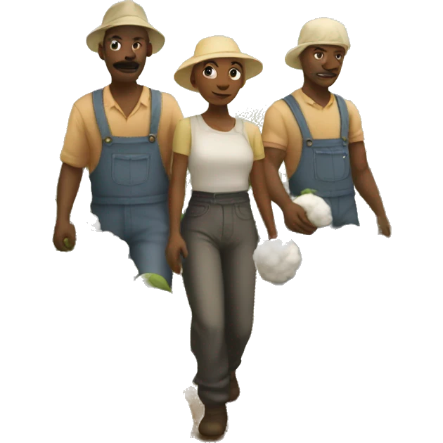 people in a cotton field emoji