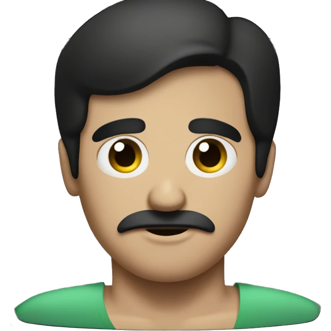 dark hair dark eye man with short mustache watching tv  emoji