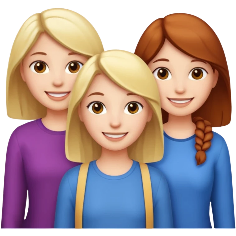 Three girls posing together emoji