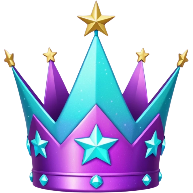 glitter Feeling purple cian crown shine star emoji