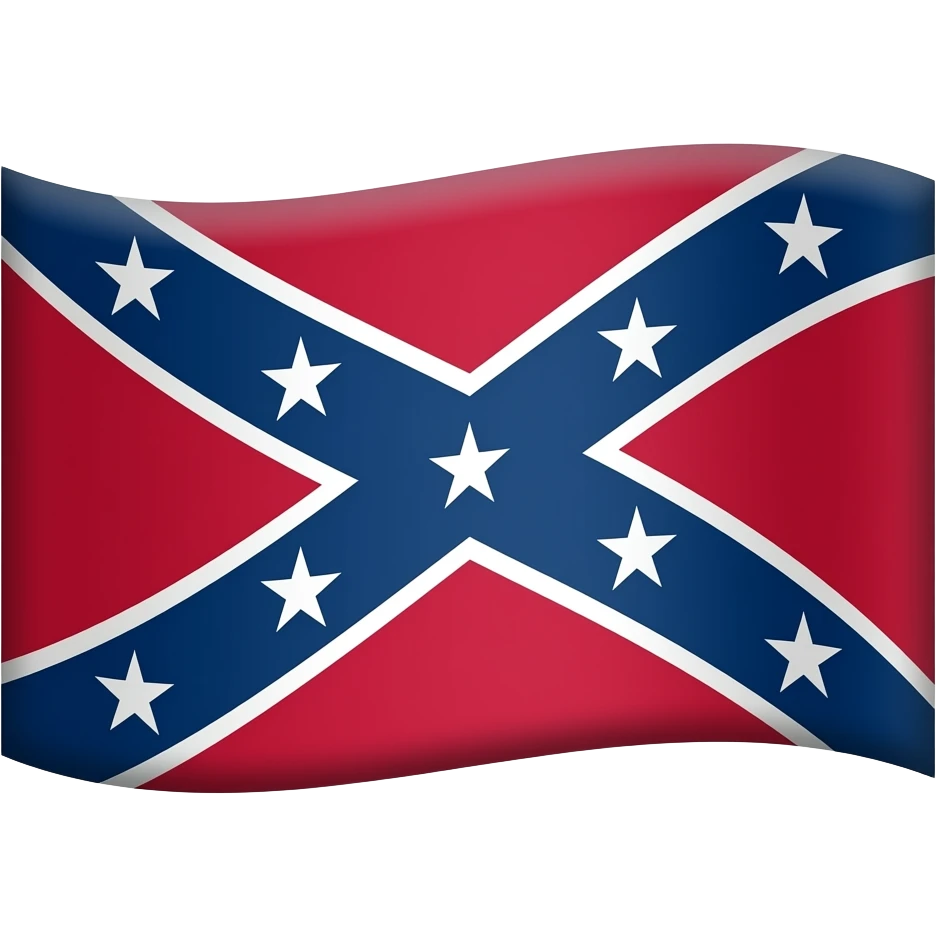 Confederate flag emoji with Christian cross emoji