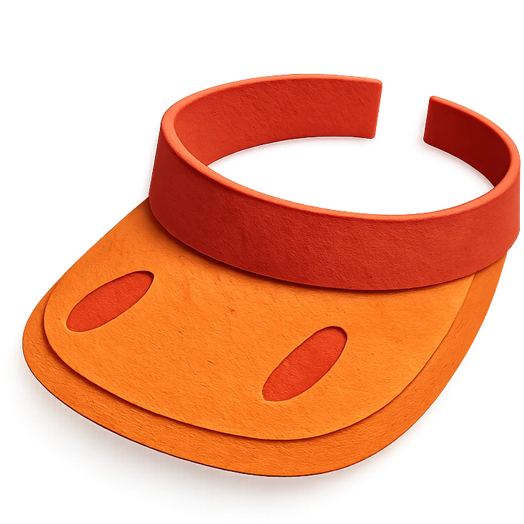 sun visor with cut-out details and layered paper effect in paper-craft style emoji