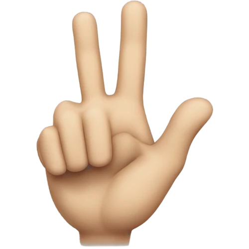 3 fingers up, middle finger up index finger up and thumb up emoji