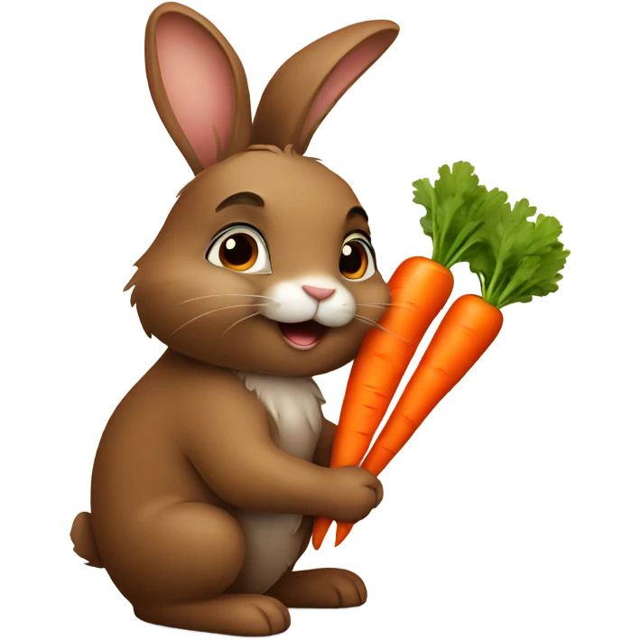 brown bunny with carrot emoji