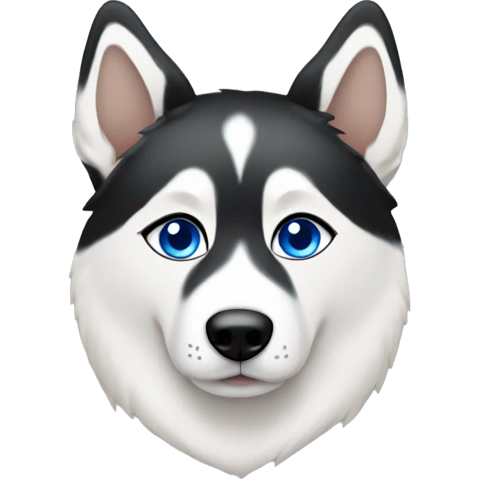 Yakutian laika with blue eyes and little black eyebrows emoji