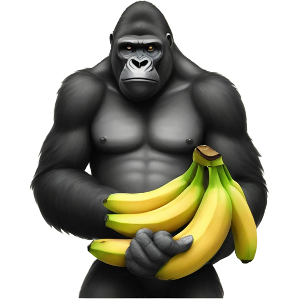 Gorilla holding a bunch of bananas in both hands  emoji
