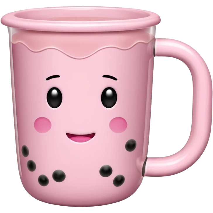 Pink mug with bubble tea, Without a face, Just a pink bubble tea mug (WITHOUT A FACE!!!!!!) emoji
