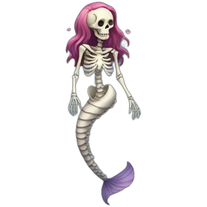 skeleton mermaid emoji