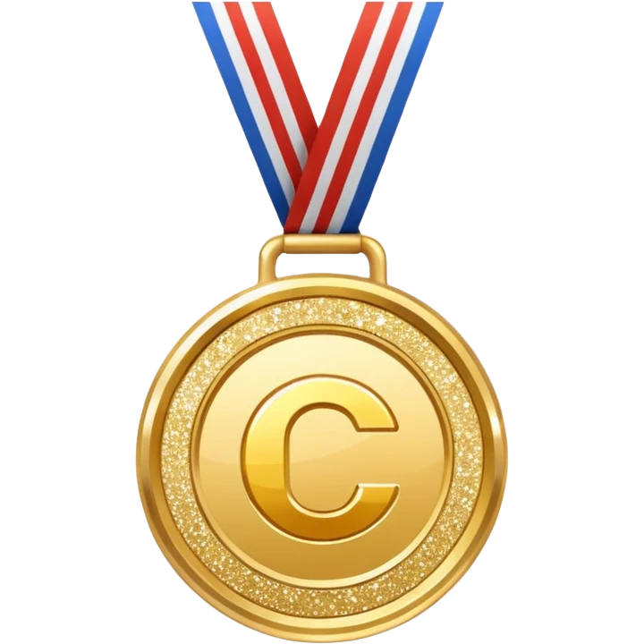 glitter white first place emoji