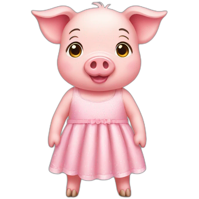 Pig with dress emoji