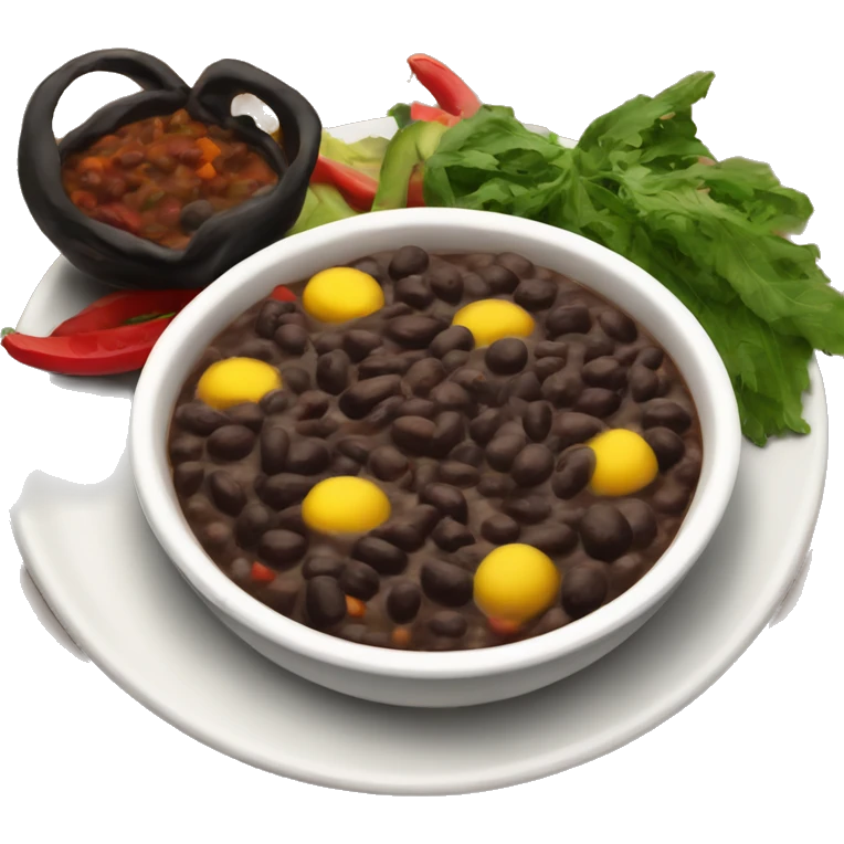 Brazilian black bean stew on a plate emoji