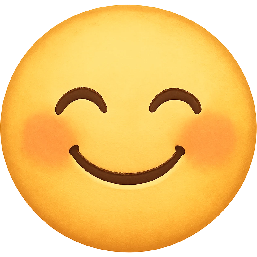 cute emoji, smiling with closed eyes, chubby cheeks, no background emoji