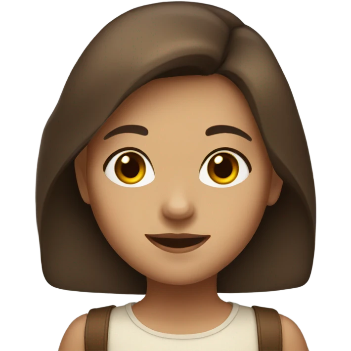 Brown hair brown eyes grl emoji