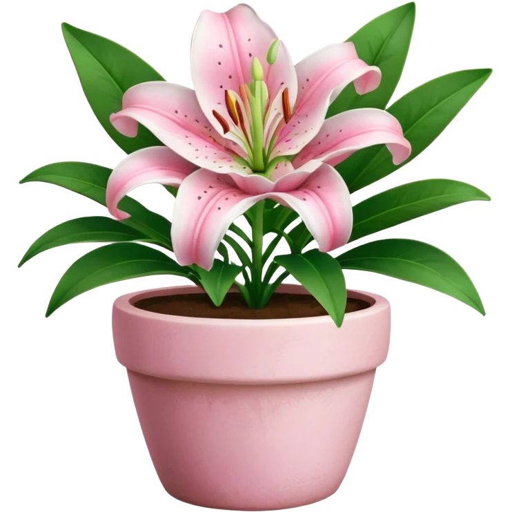 pink lily flower pot emoji