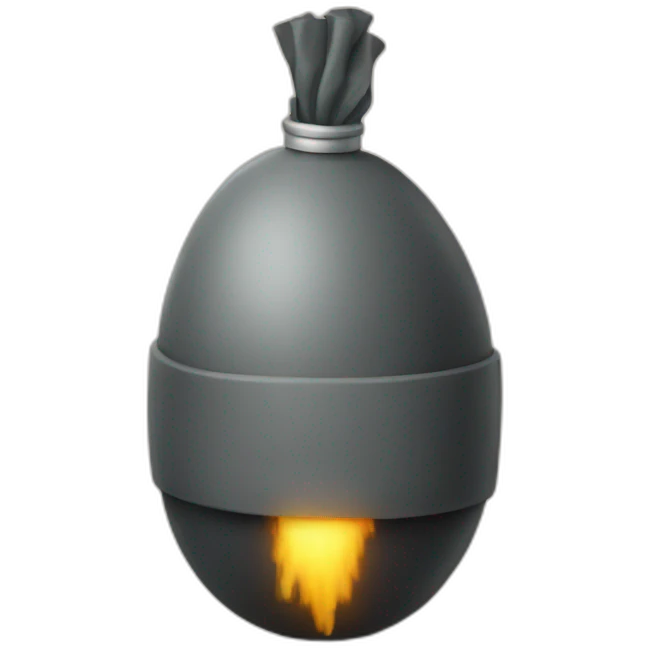 Bomb held by man with face wrapped emoji