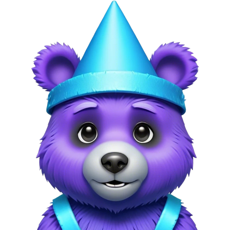 3D, adorable little Pixar style blue neon punk bear wearing a party hat, ultra detailed, each lash, eye, and strand of fur is shown in stunning detail as though captured in a timeless photograph, rich textures, visually rich, so lifelike it feels like it could leap off the page at any moment emoji