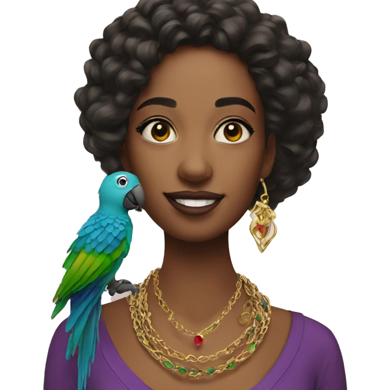Me with parrot jewelry emoji