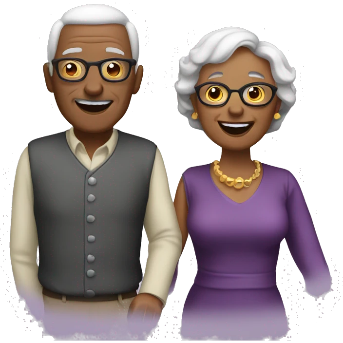 2 grandparents partying emoji