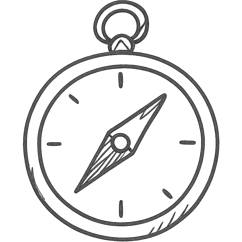 compass icon in hand drawn style emoji