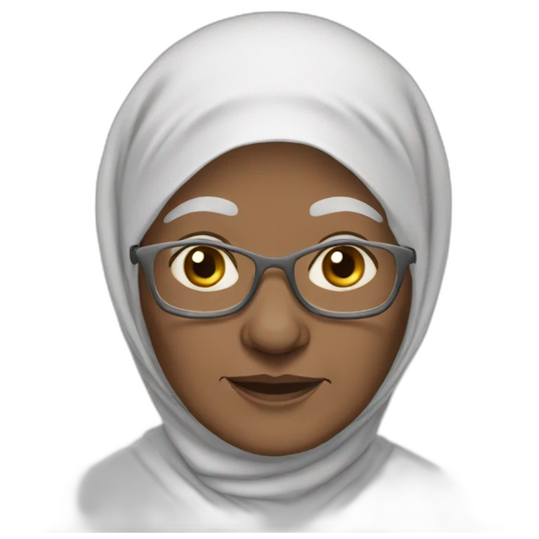 very old woman white hijab emoji