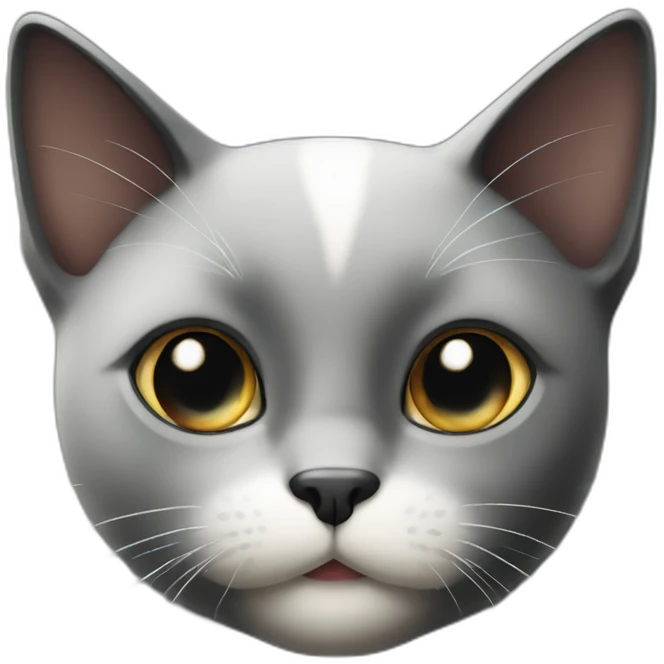 black cat with white nose and cheeks emoji
