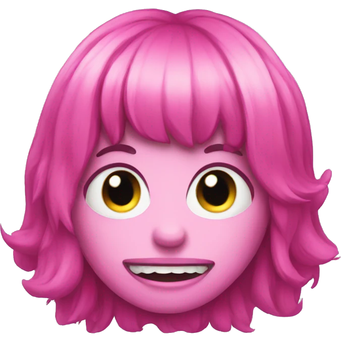 Pink haired monster emoji