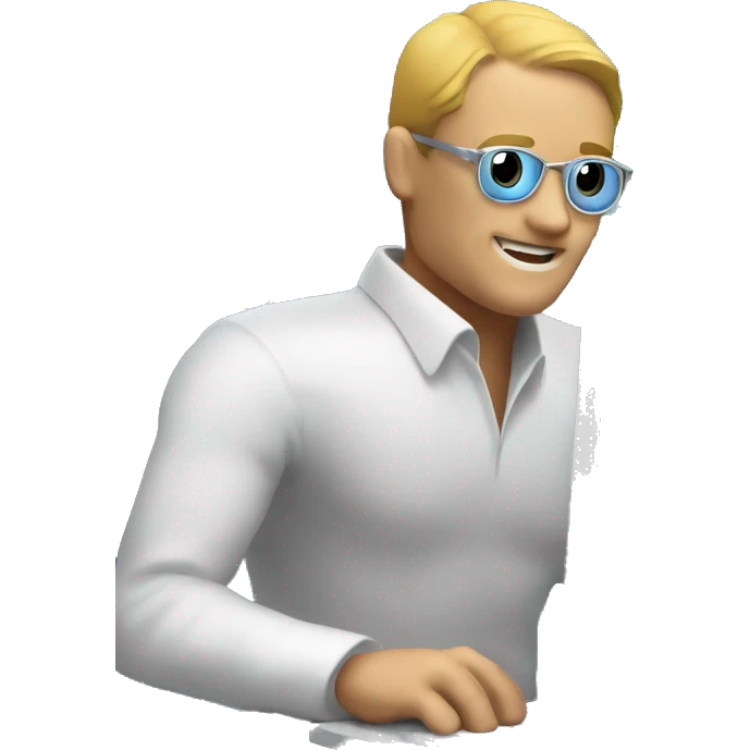 a bitcoin man on a computer emoji