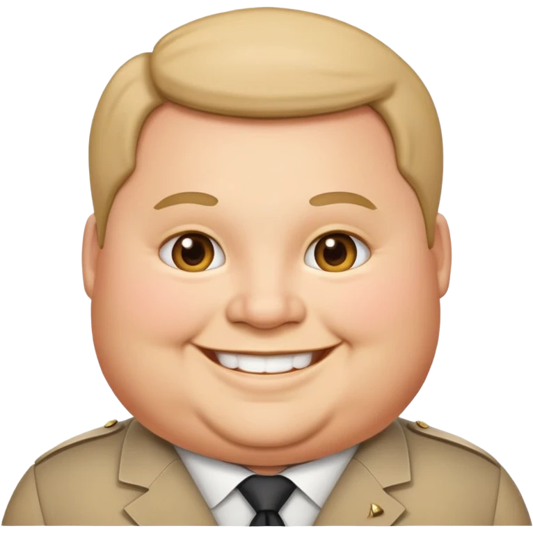 photorealistic fat official with a smile  emoji