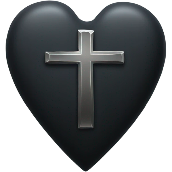a black tombstone with the inscriptions in silver RIP  silver heart in the center emoji