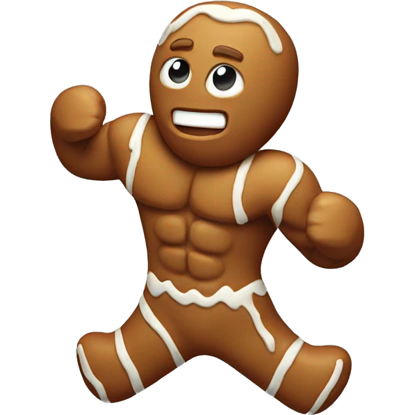 Muscle gingerbread man emoji