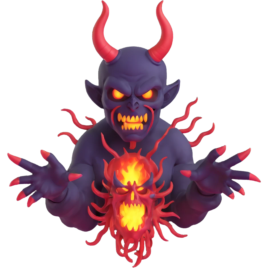 demonic artist with chaotic energy creating insane artwork emoji