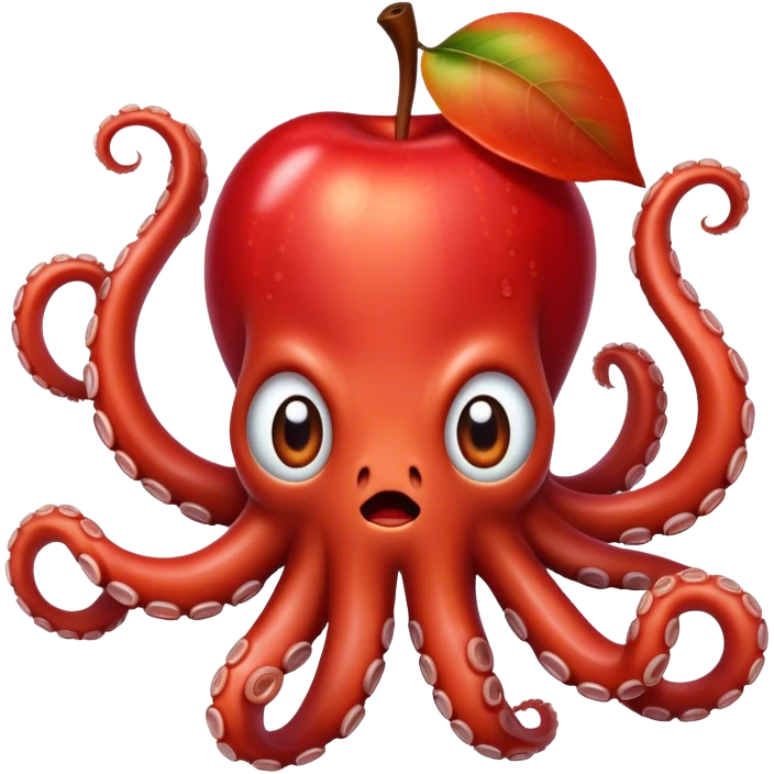 Apple octopus bawling its eyes out  emoji