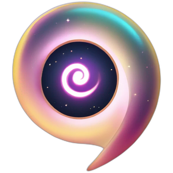 Spirale translucide et irisée, au centre un cœur. emoji