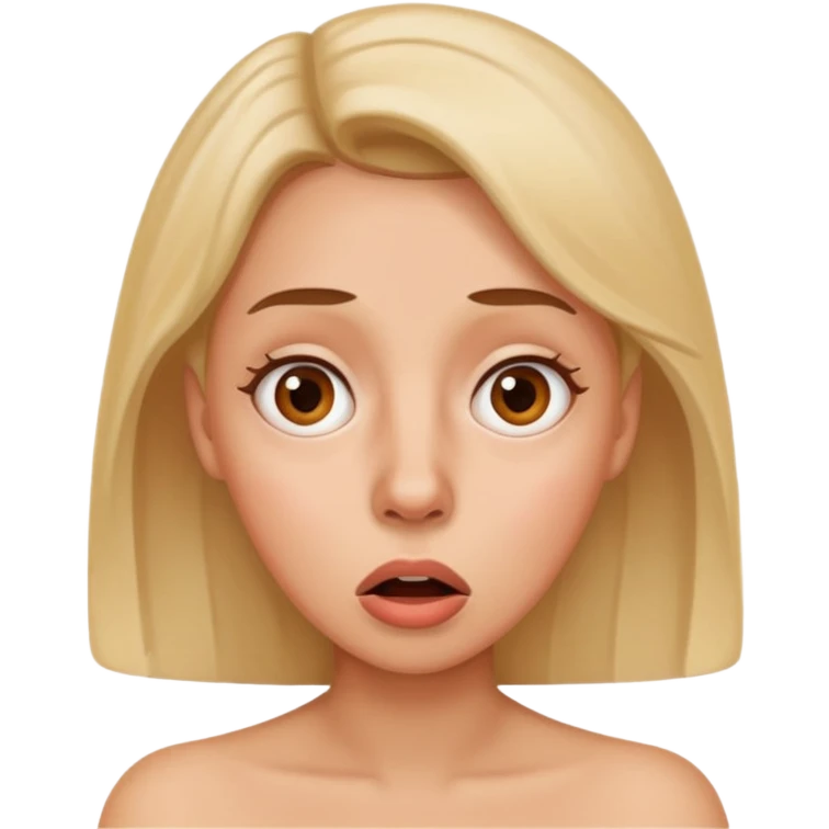 woman surprised and uncomfortable with nostrils flared emoji