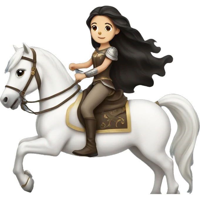 Dark haired princess riding a white horse emoji