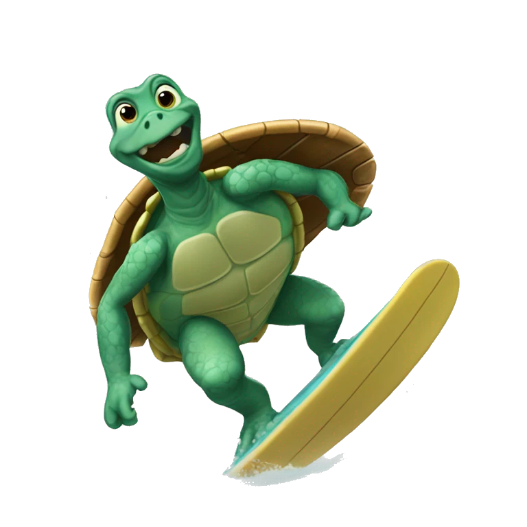 Tortuga surfeando  emoji