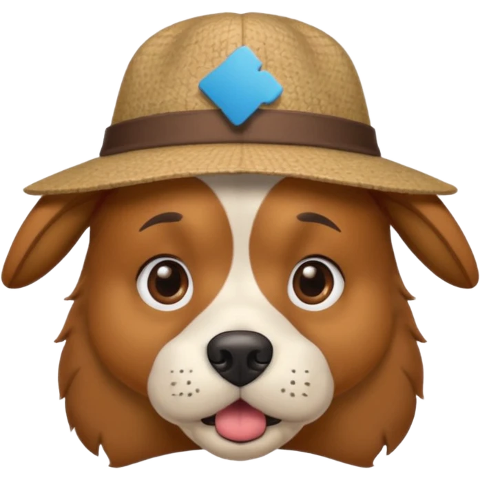 confused dog with a hat emoji