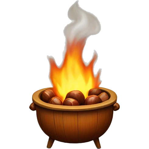 Chestnuts roasting in a fire emoji