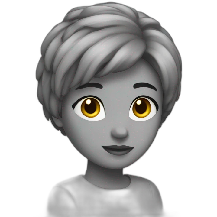 Chica pelo corto gris emoji
