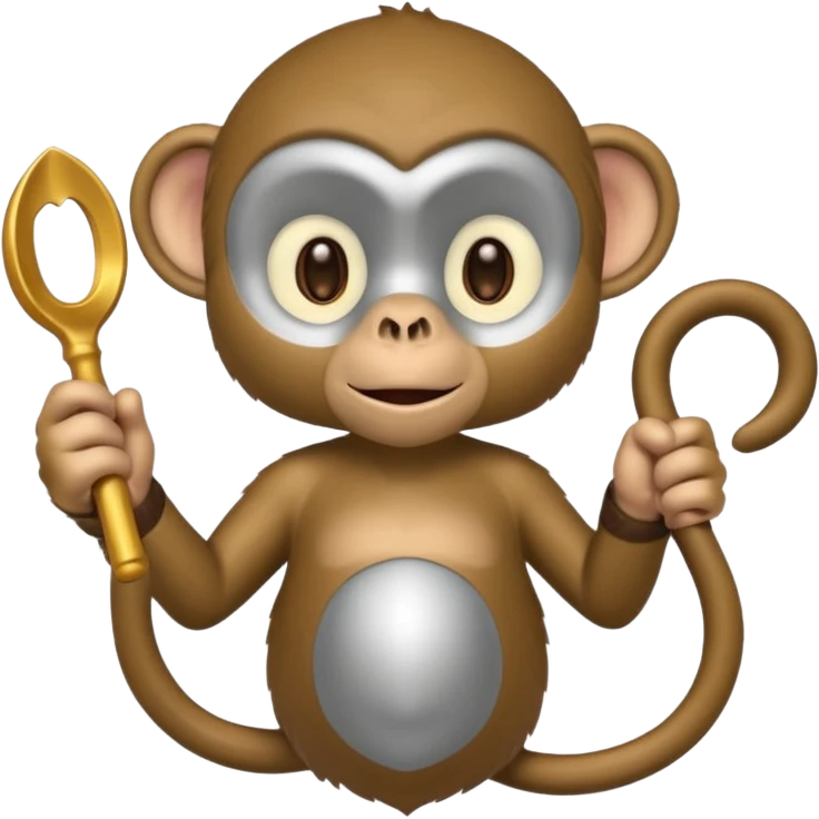 Fat monkey holding a cuerno de chivo  emoji