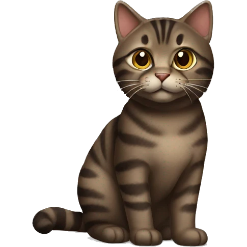 dark brown tabby cat emoji