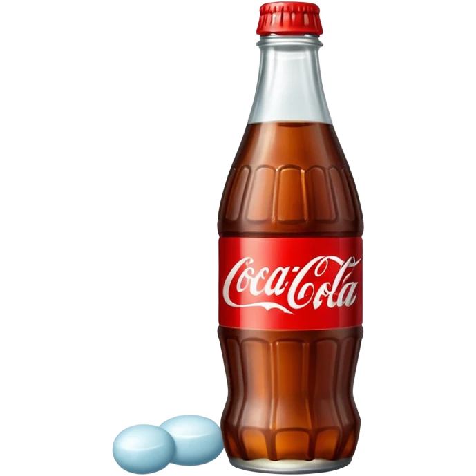 make me a coca bottle with white candy emoji