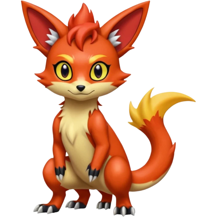 Torracat-Amaura-Salandit-Fennekin-Fakémon-Digimon-fusion (full body) emoji
