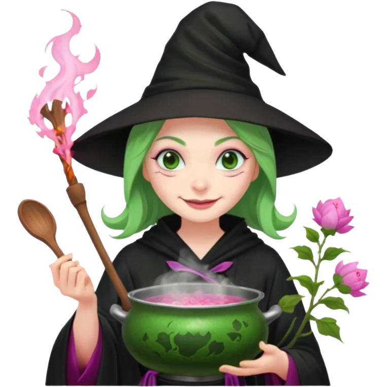 green witch cooking potion😈🌸 emoji